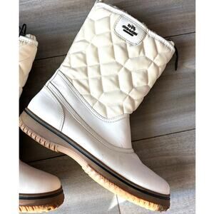 Coach Quilted Snow Boots in Winter White